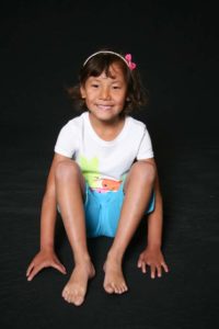 A young girl affected by ADULT syndrome.