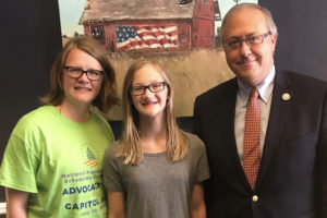 Jen Steele, and her daughter, Alli, met with Congressman David Young at the first NFED Advocacy Day on Capitol Hill.