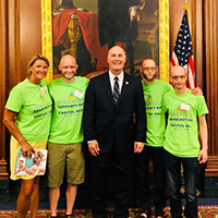Julie Claeys , her son and two men affected by ectodermal dysplasia advocate on Capitol Hill.
