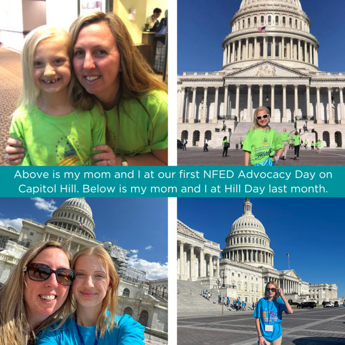 This collage shows Nicole and her mom, Kerri sanding in front of the Capitol Building in 2017 and in 2023.